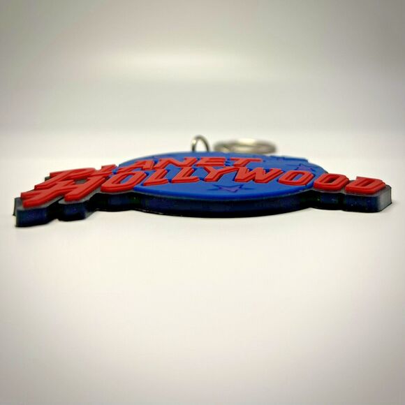 Vintage Planet Hollywood PVC Rubber Keychain Red/Blue Classic Globe Logo 90s - Picture 3 of 5